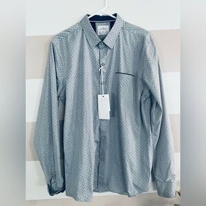 Gray Casual Button Down Shirt with Crisp Finish